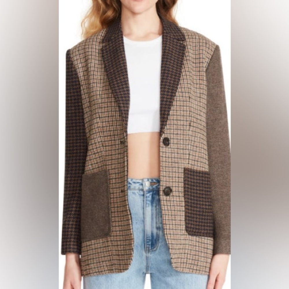 BB Dakota by Steve Madden Mixed Plaid Blazer